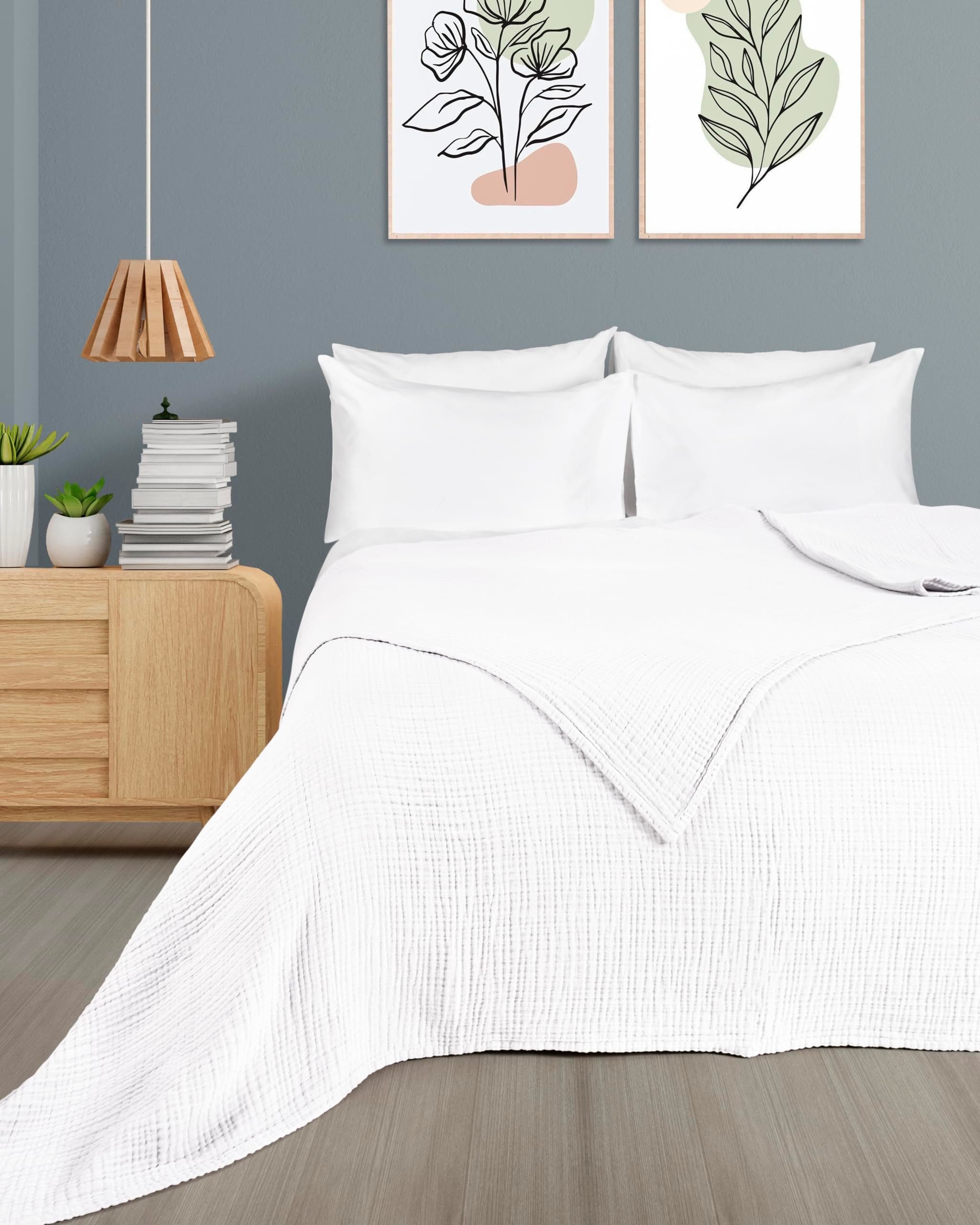 Laynenburg Tagesdecke Musselin aus 100% Baumwolle – Baumwolldecke, Kuscheldecke, Wohndecke als Sommerdecke, Bett-Überwurf, Couch-Überwurf, Sofa-Decke – Bild 3 von 5
