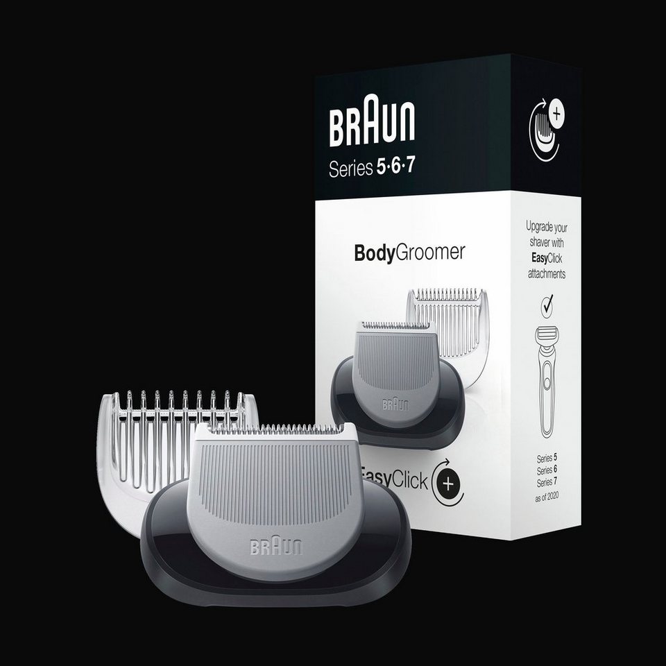 Braun Aufsatz Body Groomer, mit drei Längeneinstellungen, Rüsten Sie Ihren  Elektrorasierer mit diesem EasyClick Aufsatz zum Bodygroomer um