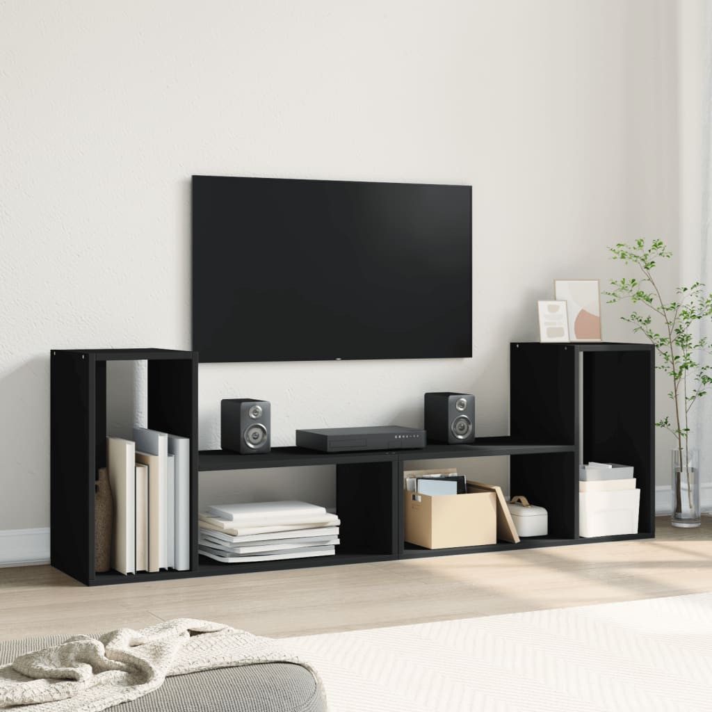 vidaXL TV-Schrank TV-Schränke 2 Stk. Schwarz günstig online kaufen
