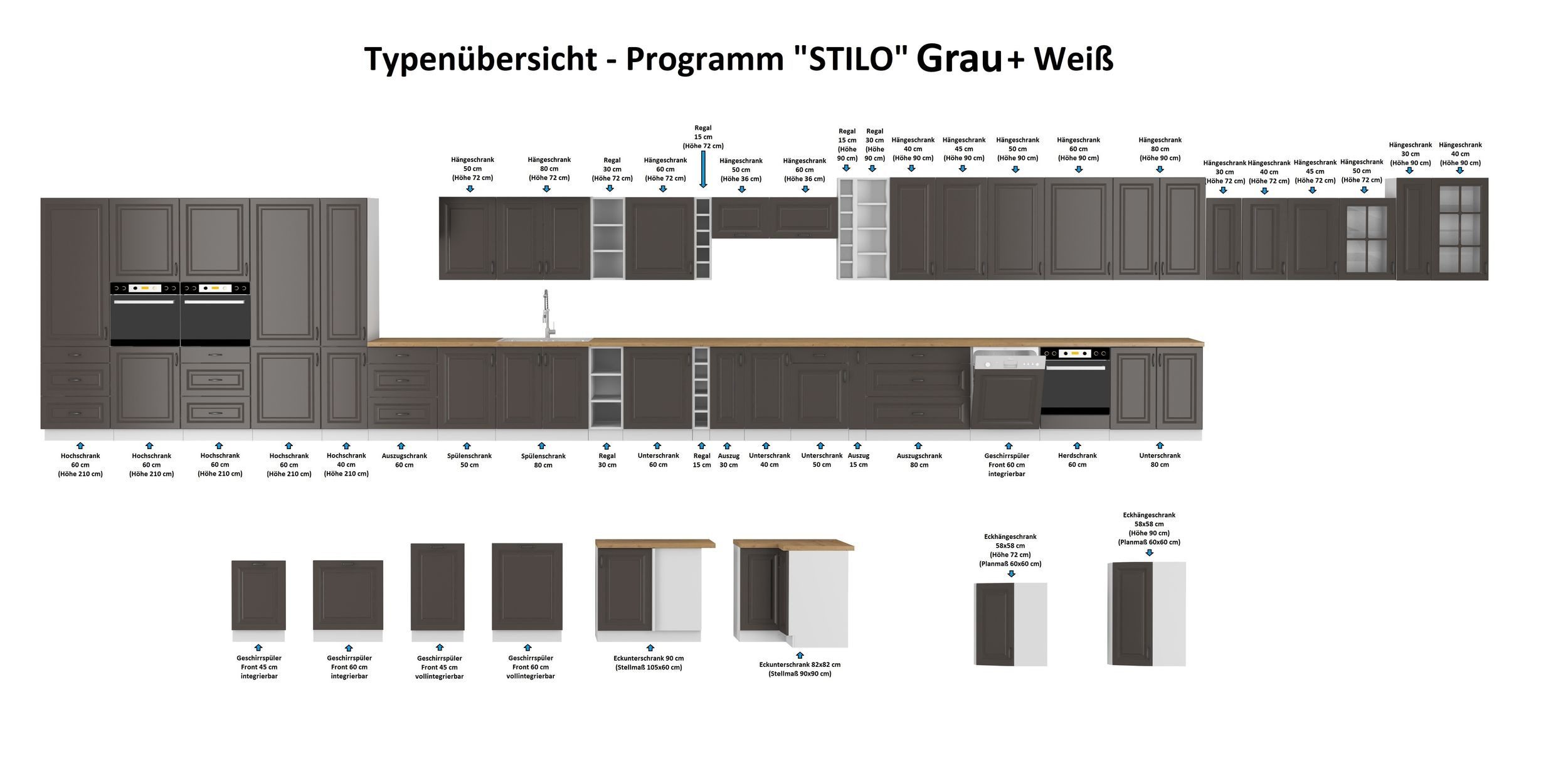 Küchen-Preisbombe Winkelküche STILO 350x210 cm Küche günstig online kaufen