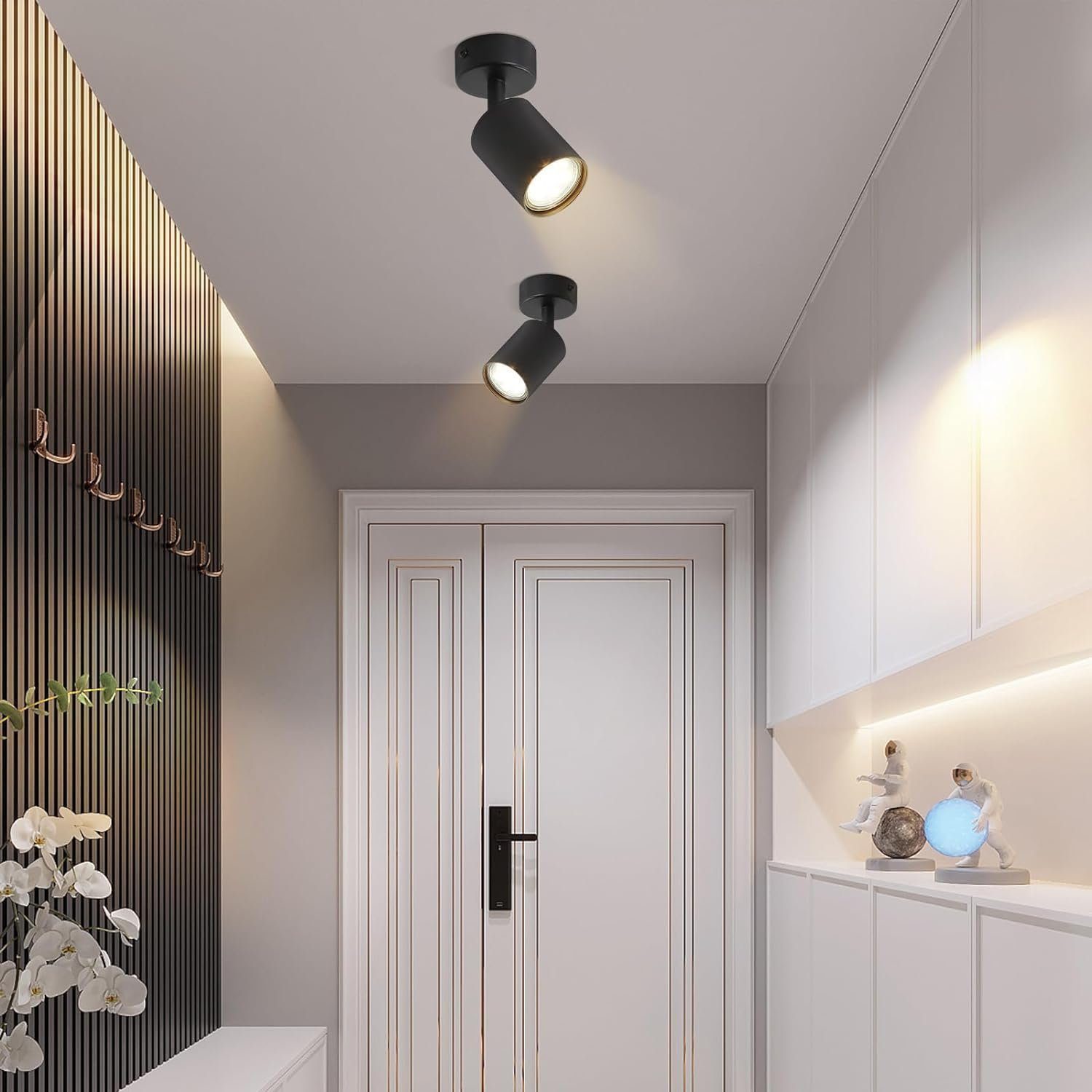 Nettlife Deckenspots Metall Schwenkbar Design Spotleuchte-1/2/3/4/5/6 Flammig, LED wechselbar, für Schlafzimmer, Küchen, Esszimmer,Treppenhäuser, Balkone, Terrassen