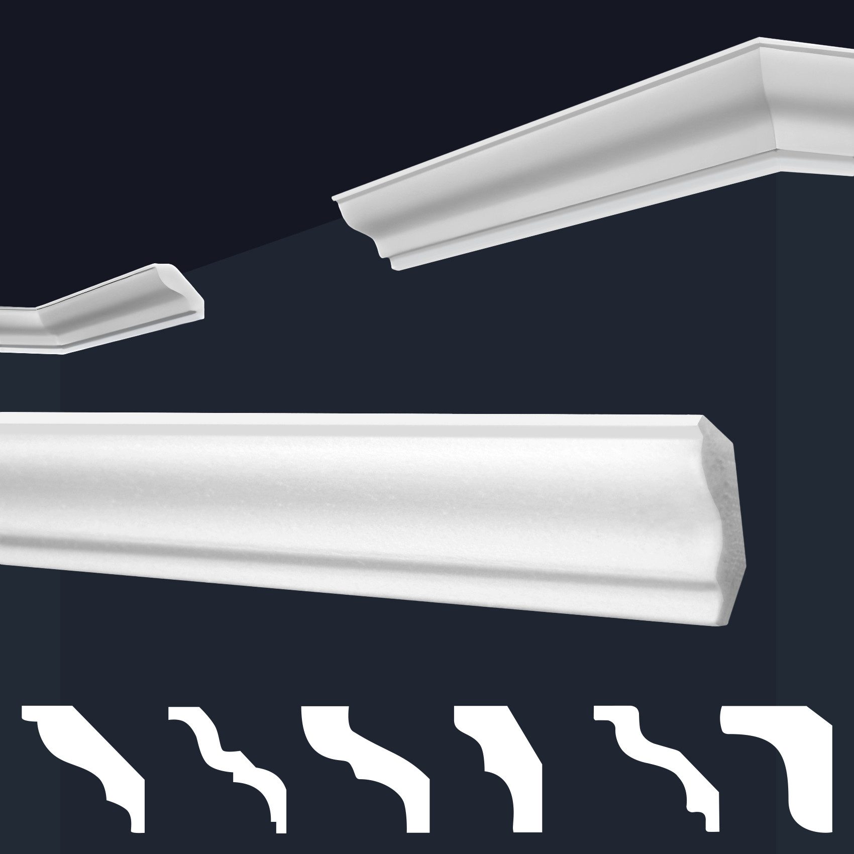 marbet design Stuckleiste E-4, 20 Meter / 10 Leisten, XPS Styropor weiß - D günstig online kaufen