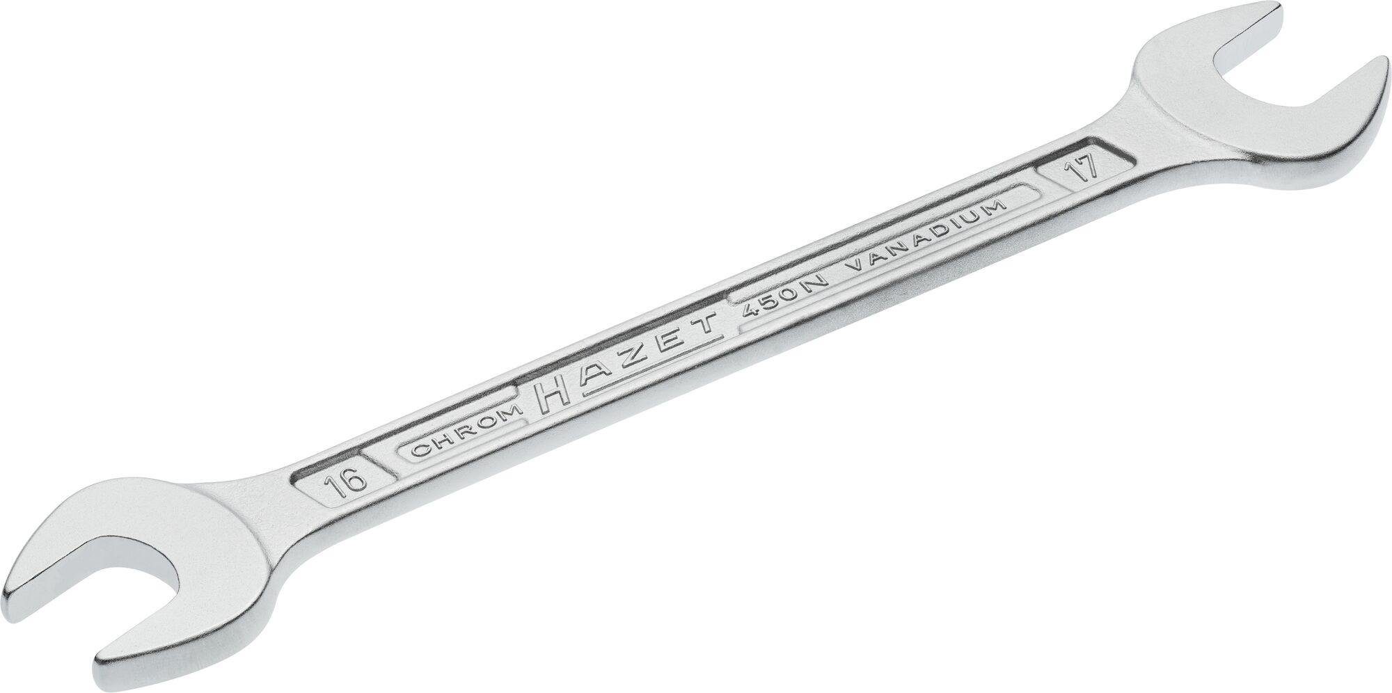 HAZET Maulschlüssel Doppel-Maulschlüssel 450N-16X17 ∙ Außen Sechskant Profil ∙ 16 x 17 mm | Maulschlüssel