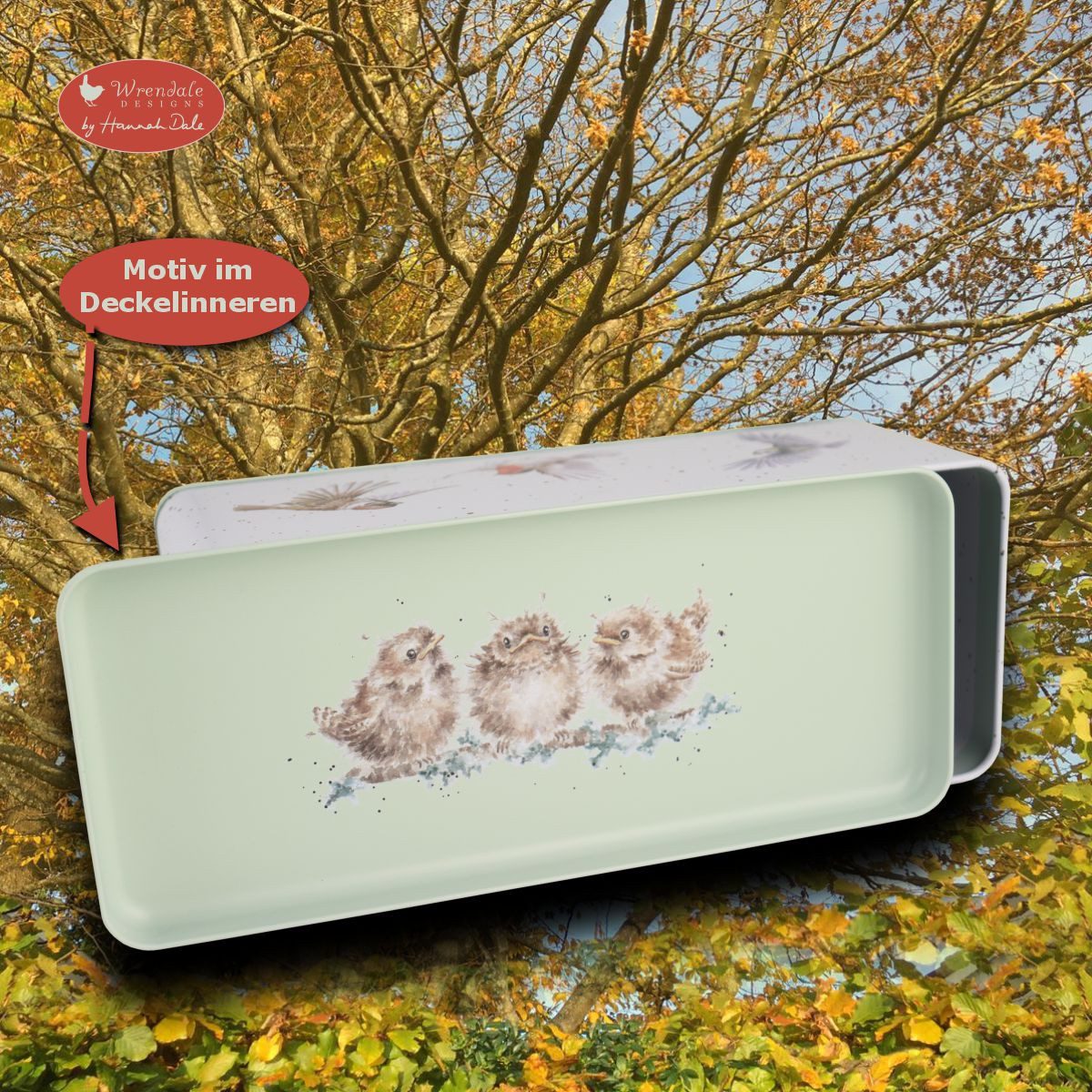 Wrendale Keksdose Wrendale Designs Keksdose Gefiederte Freunde, ca. 1,7 L, Weißblech, (Stück)