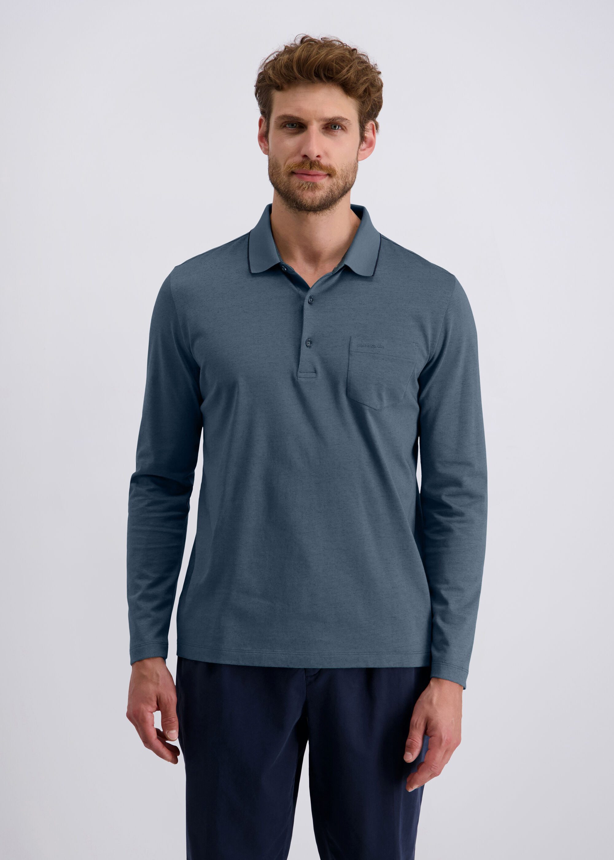 Pierre Cardin Langarmshirt (1-tlg) mit klassischem Kragen günstig online kaufen