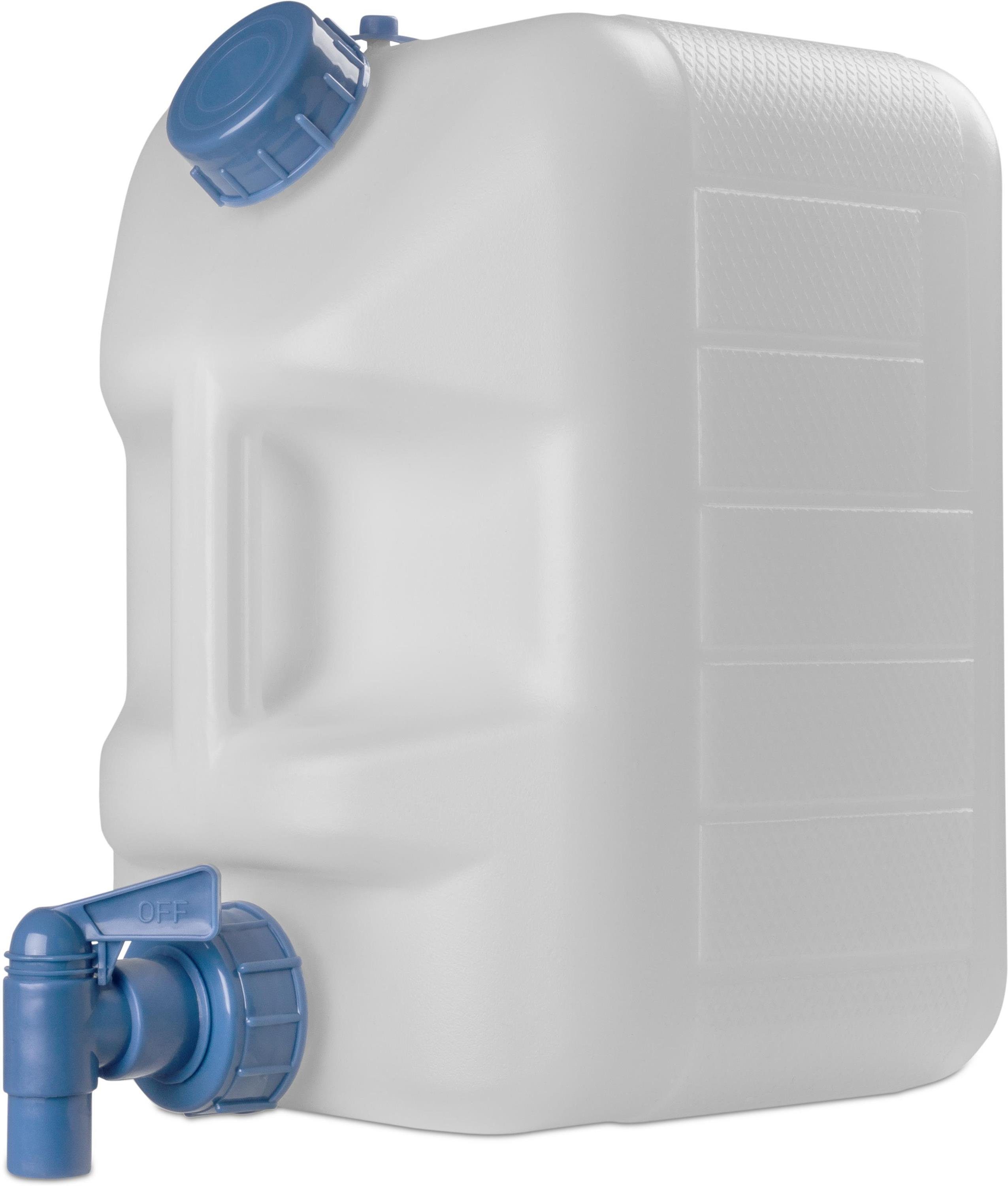 normani Kanister Dispenser mit 10 St), HD-PE Camping-Kanister Hahn (1 Wasserkanister Trinkwasserbehälter - Lebensmittelecht Wassertank Liter