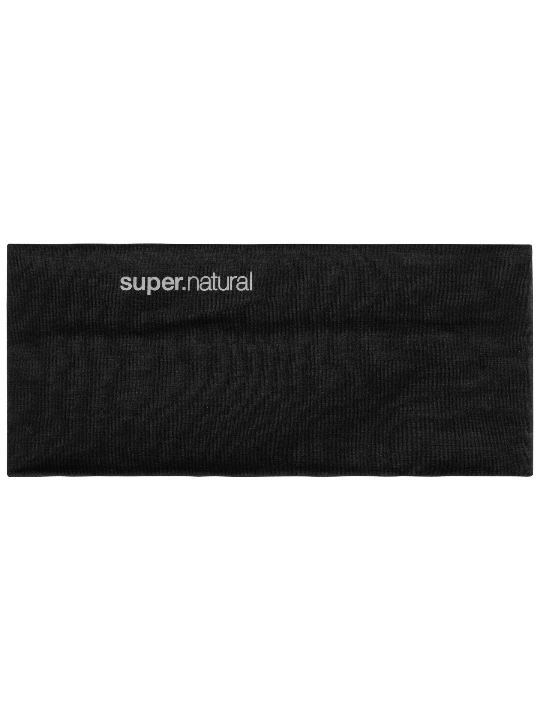 SUPER.NATURAL Stirnband wärmender HEADBAND BLACK Merino Stirnband WANDERLUST Merino-Materialmix JET