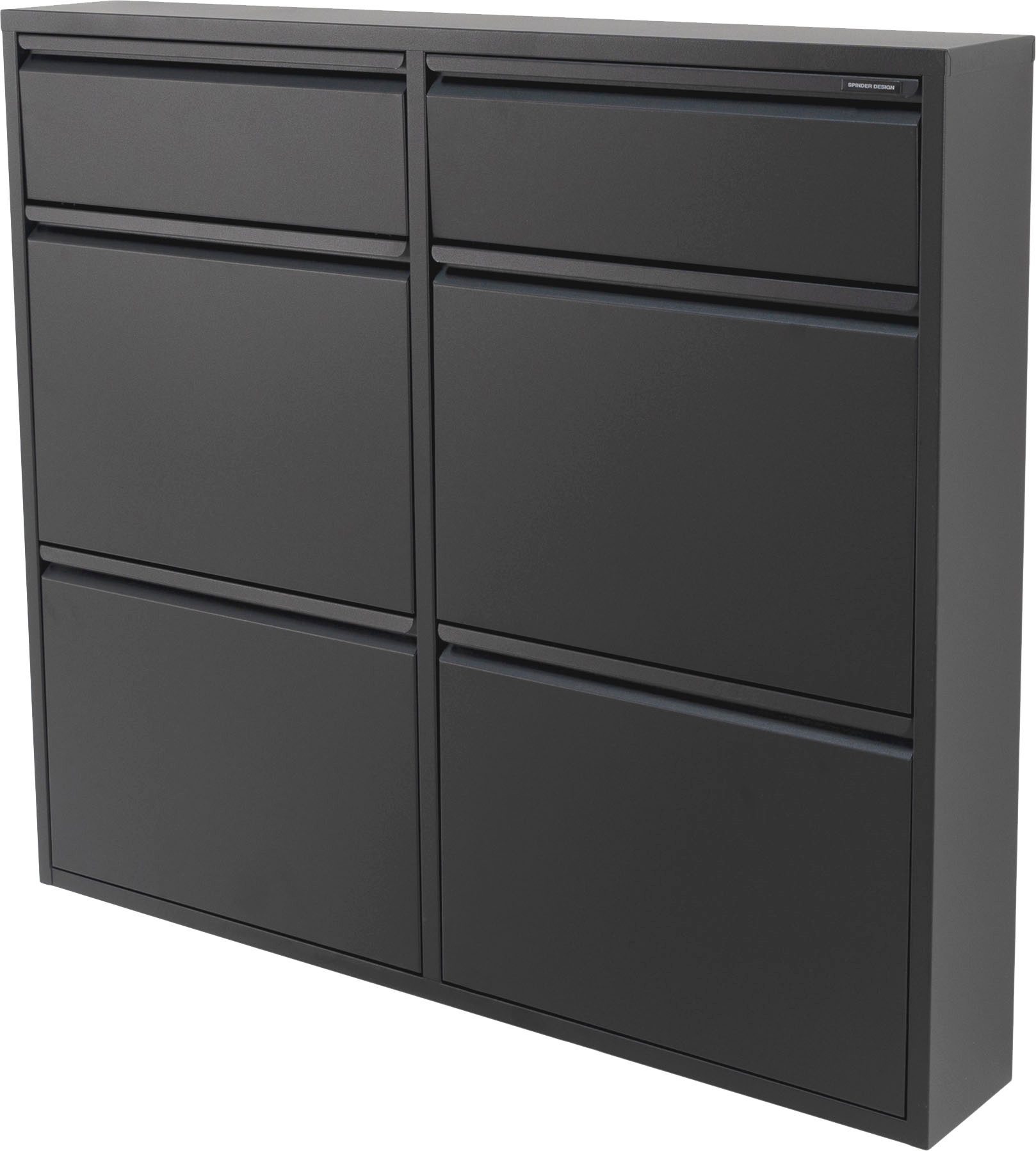 Spinder Design Schuhschrank Billi Schuhklapper Metall, Breite 98 cm, Höhe 86 cm, 6 Klappen