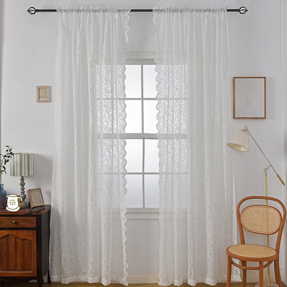 XDeer Vorhang 1-Paar Vorhang Gardinen mit Ösen,Transparent Gardinenschals günstig online kaufen