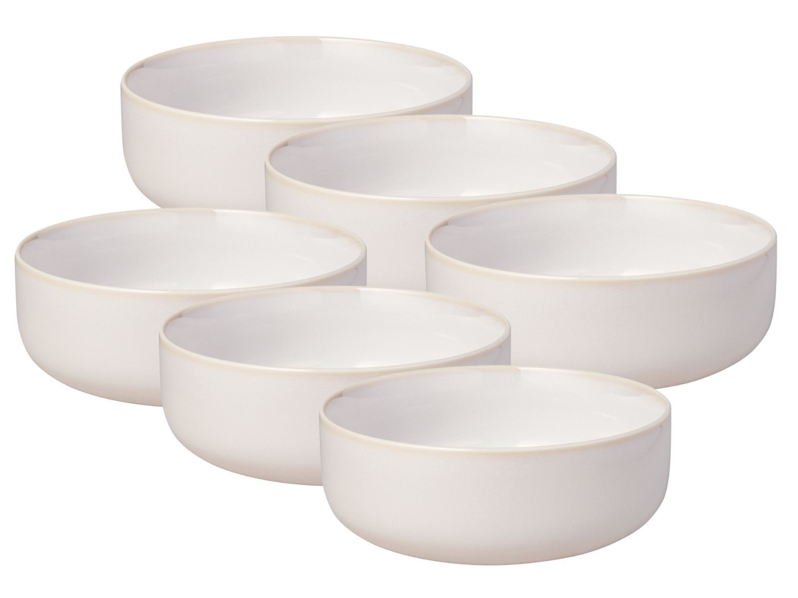 like. by Villeroy & Boch Geschirr-Set Crafted Cotton Müslischale 16cm Set6, Premium Porcelain