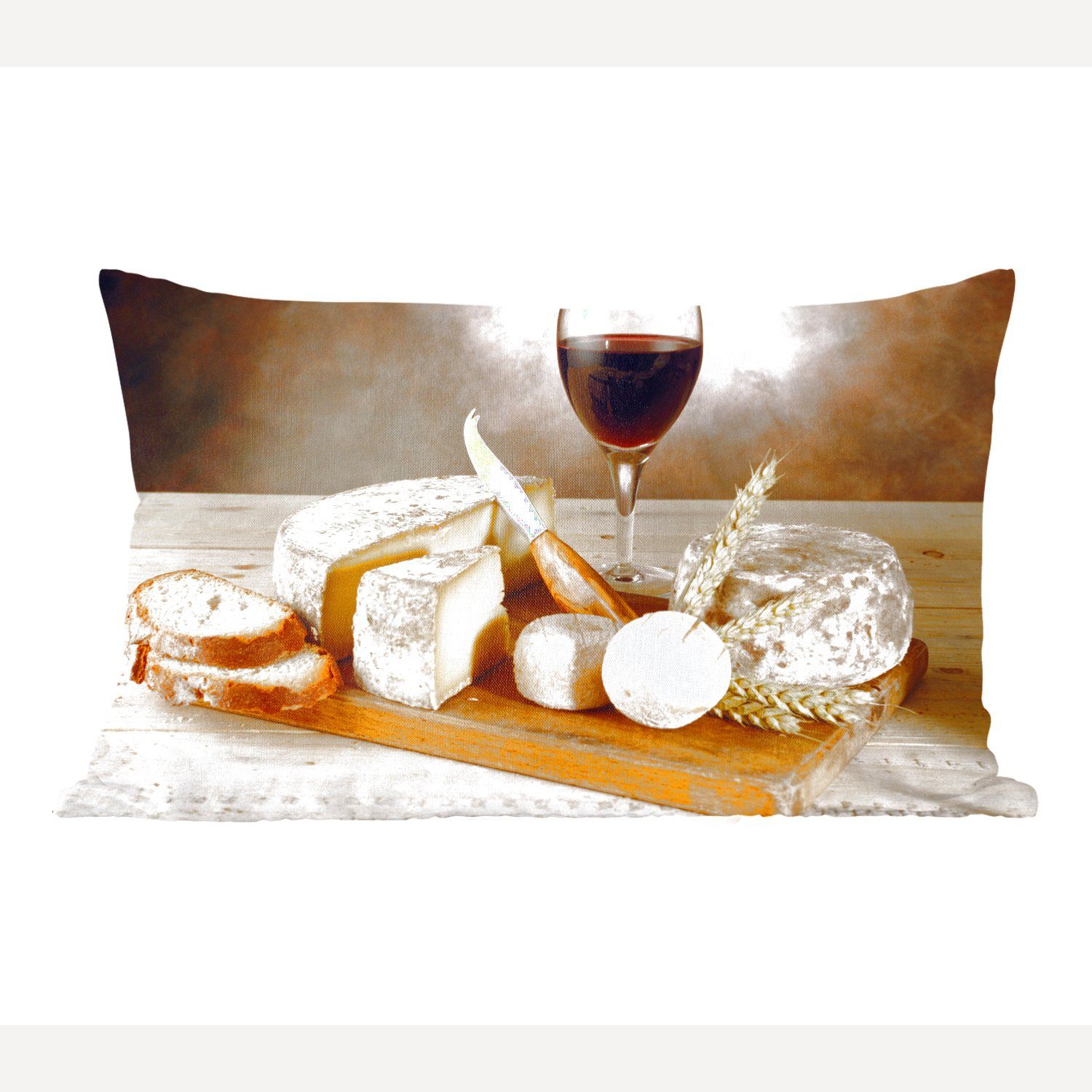 MuchoWow Dekokissen Wein - Frankreich - mit Dekoration, Zierkissen, Wohzimmer Füllung, Käseplatte, Schlafzimmer Dekokissen