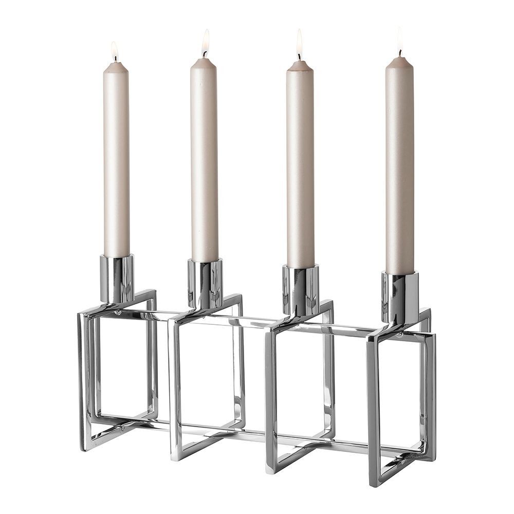 Fink Christbaumkerzen Fink Kerzenleuchter ELLIOT LBH 40x15x20.50 cm silber