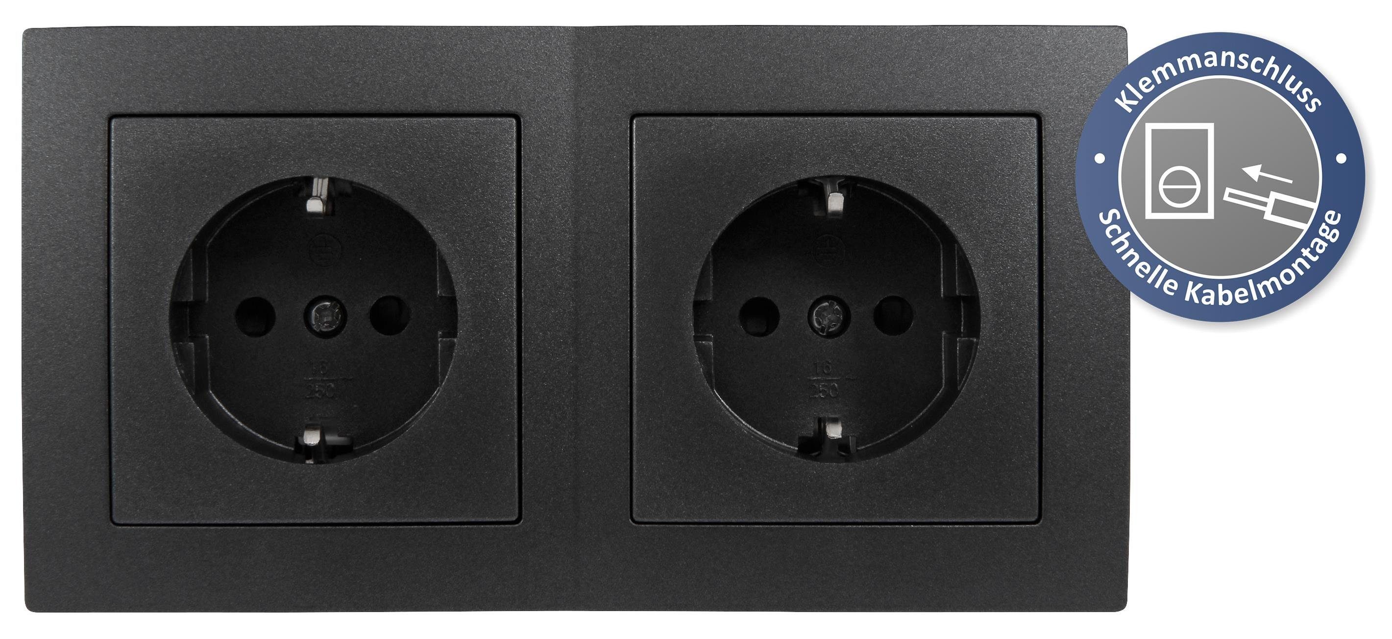 McPower Steckdose Steckdosen Set McPower Flair Beginner 2S Profi 3-teilig, Klemmanschlus