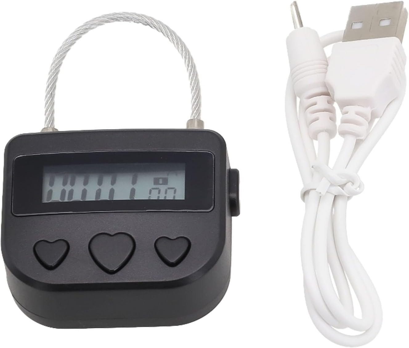 FELIXLEO Vorhängeschloss "Elektronisches Zeitschloss USB Aufladbar Timer Sperre bis Schwarz "
