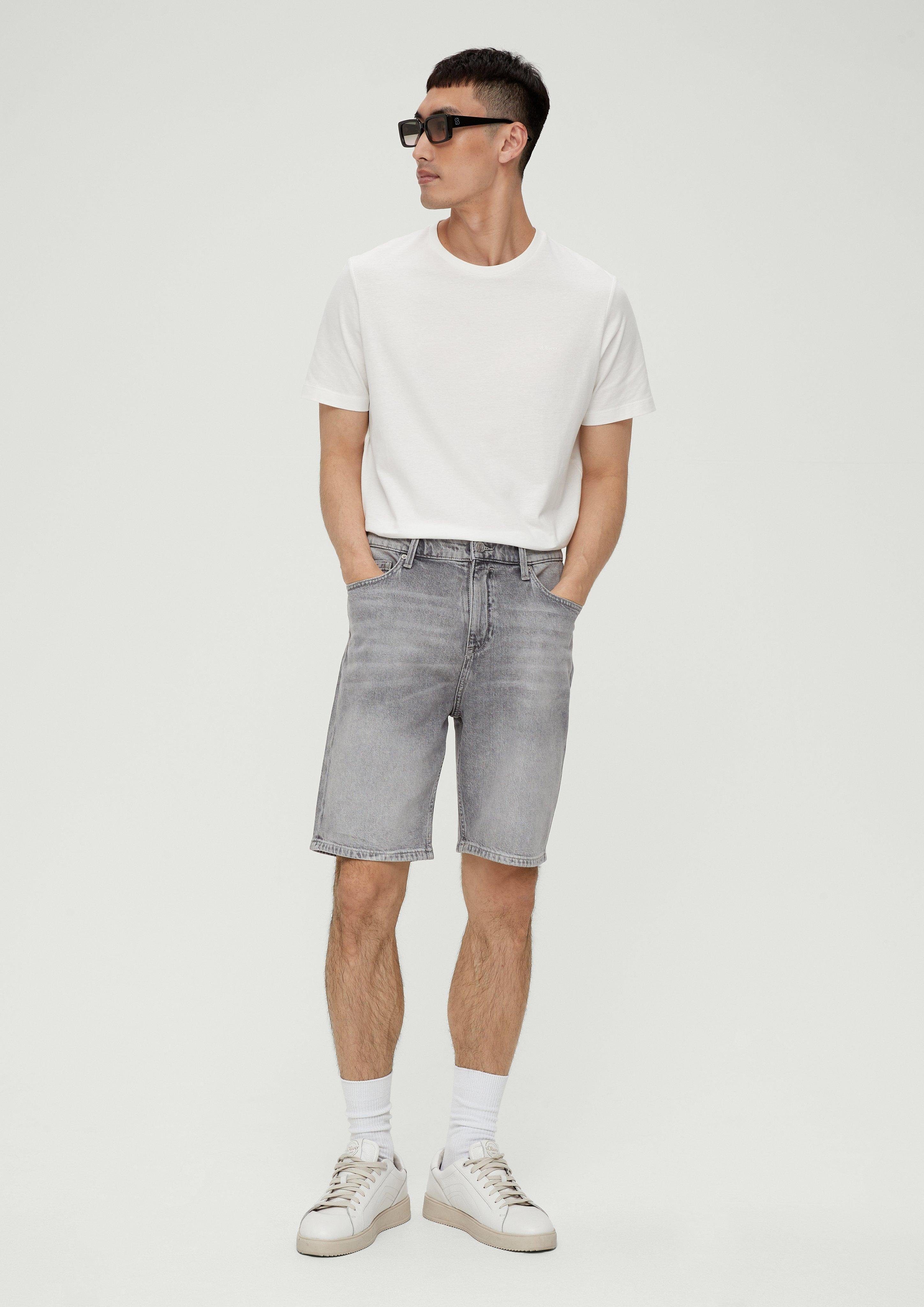 Look Relaxed / s.Oliver Used / Fit / Jeans-Shorts Rise Jeansshorts Waschung, Label-Patch Mid