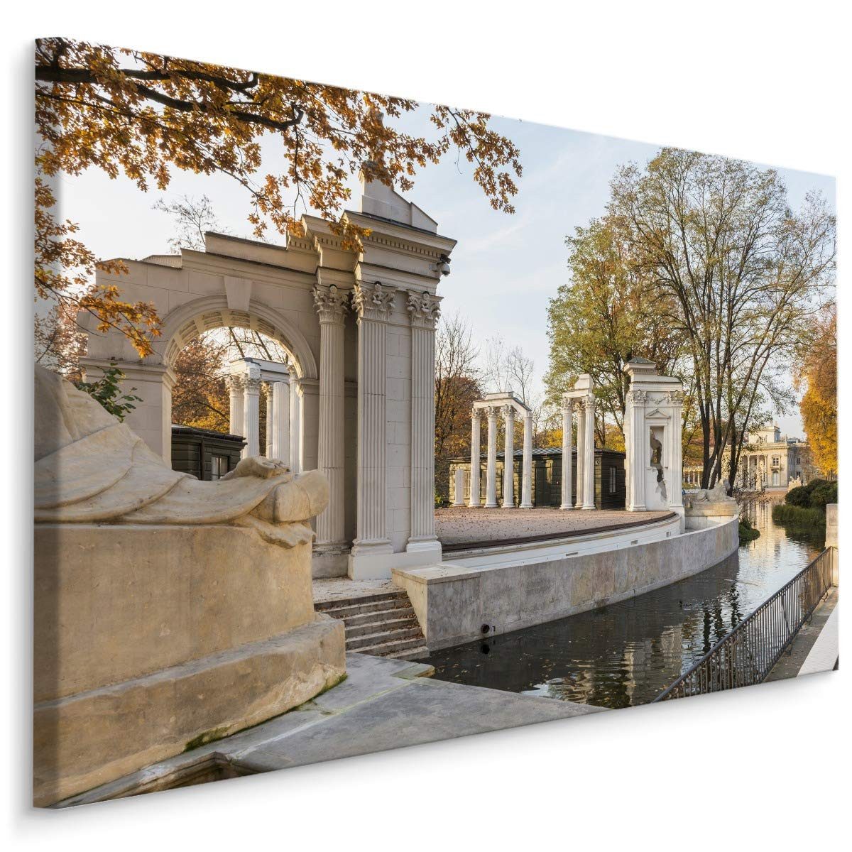 Muralo Leinwandbild Architektur – Leinwandbild Wandbild Kunstdruck Wohnzimmer, Gebäude (1 St), Warschau – Stadt – Architektur, 70 x 50 cm, aufhängefertig