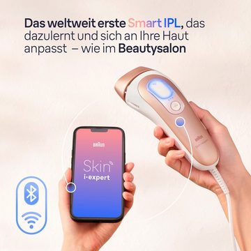 Braun IPL-Haarentferner Smart Skin i·expert PL7387, 4 Aufsätze für Gesicht & Körper, Venus Rasierer & Aufbewahrungsbox