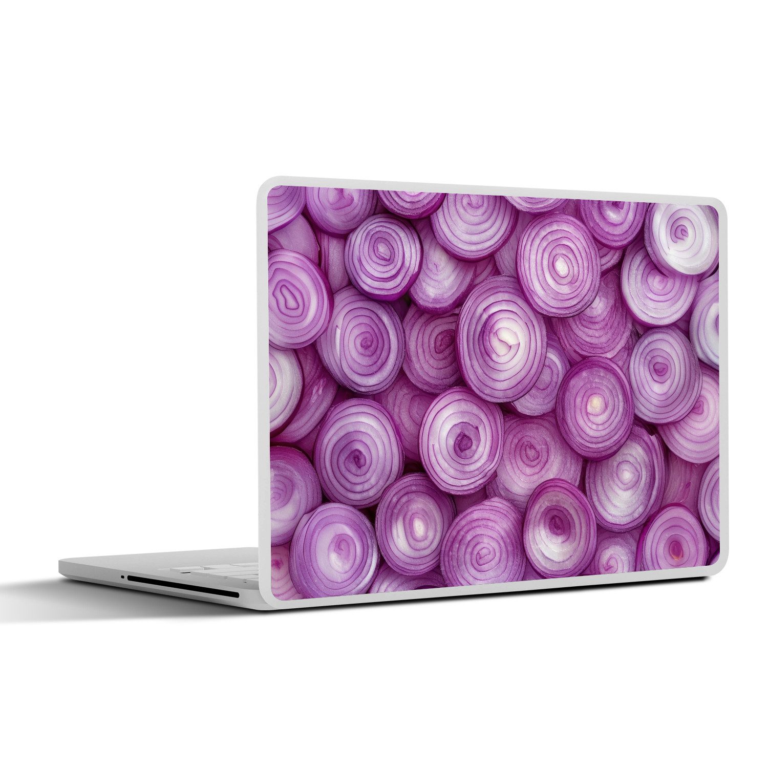 MuchoWow Laptop-Aufkleber Lila - Zwiebeln - Nahaufnahme, (1tlg), Laptop Folien Cover, Aufkleber, Sticker, Schutz vor Kratzern, 30x21 cm
