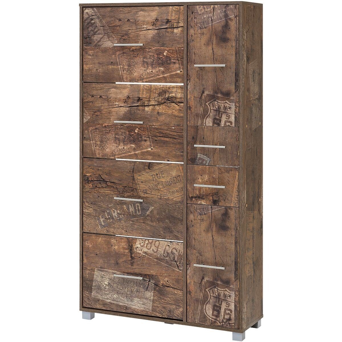 MÖBELPARTNER Schuhschrank Pisa Diele Schrank für ca. 20 Paar Schuhe