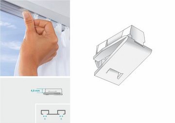 Feststeller hinno-stop HS01, HINNO, Gardinen, Gardinenleisten, Gardinenschienen, Gardinenstangen, Innenlaufsysteme, Vorhänge, (10-St), HINNO Clic-Feststeller