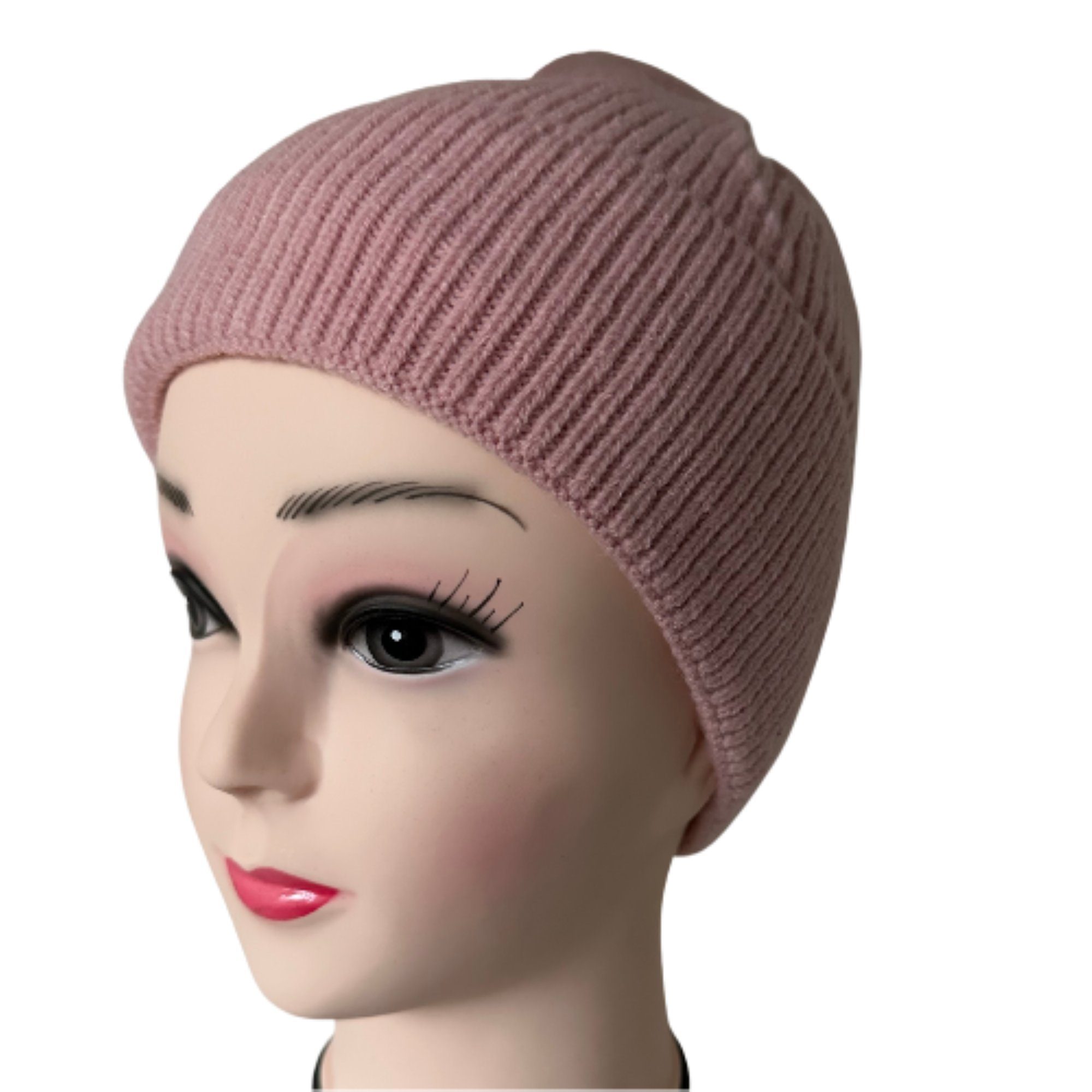 für Beanie Strickmütze) klassisches Damen (Damen Strickmütze Bequem Wintermütze, Design,unisex Kuschelig FadenWelt Warm Wintermützen Mütze Rosa