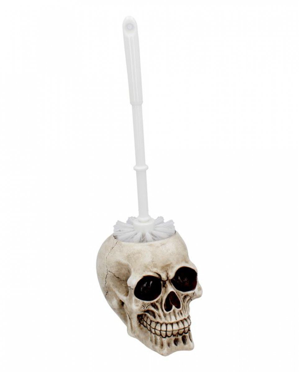 Dekofigur Totenkopf Klobürstenhalter mit Bürste 16cm als Ges