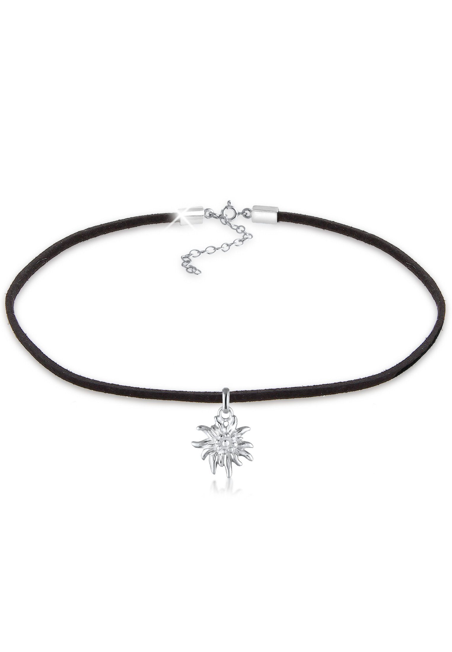 Collier Choker mit Anhänger Edelweiss 925 Sterling Silber