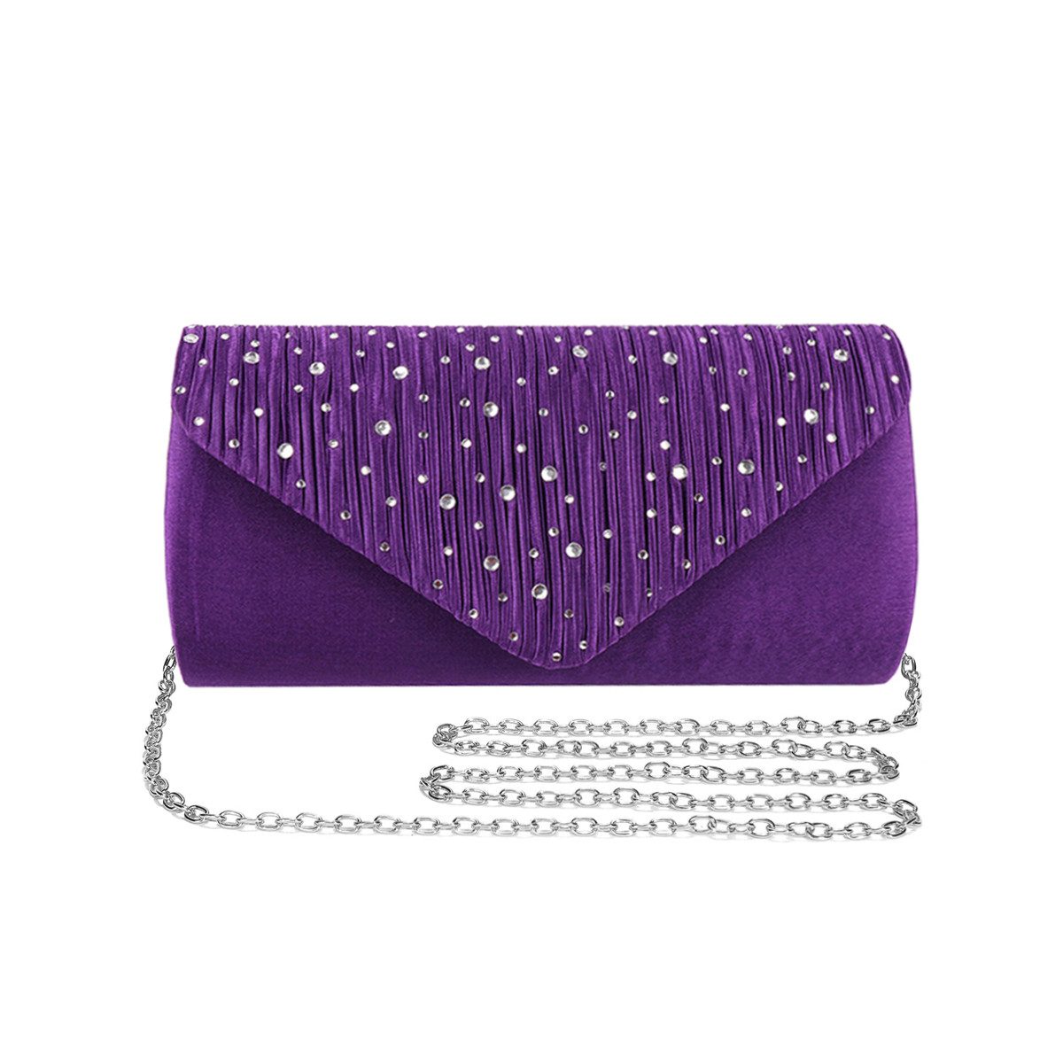 Coonoor Abendtasche Mit Strass besetzte Abendtasche, Hochzeitsclutch, Partyhandtasche, Schultertasche mit abnehmbarer Kette