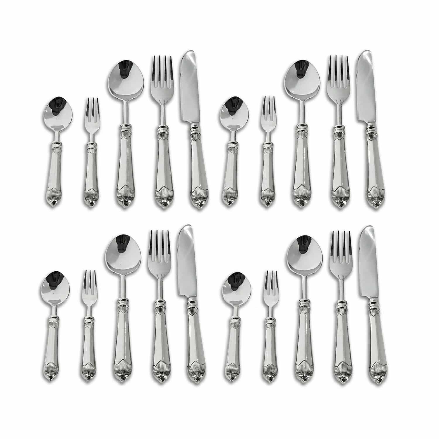 Mirabeau Besteck-Set Besteck Gasharba silber, Edelstahl, Griff: Messing, none