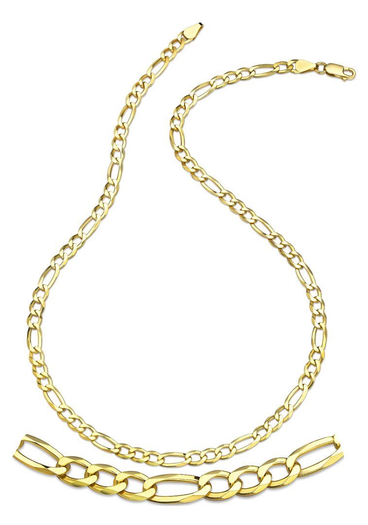 Kette ohne Anhänger Schmuck Geschenk Silber 925 Halsschmuck Halskette Figarokette