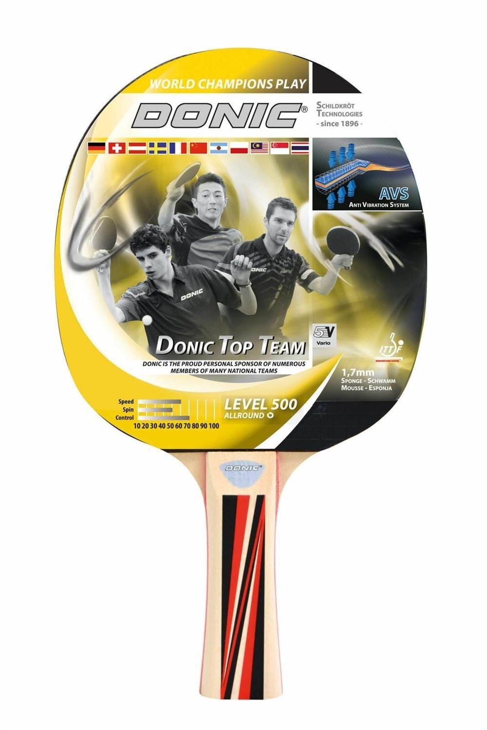 Tischtennis Top Donic-Schildkröt Tennis Racket Tischtennisschläger 500, Schläger Table Team Bat