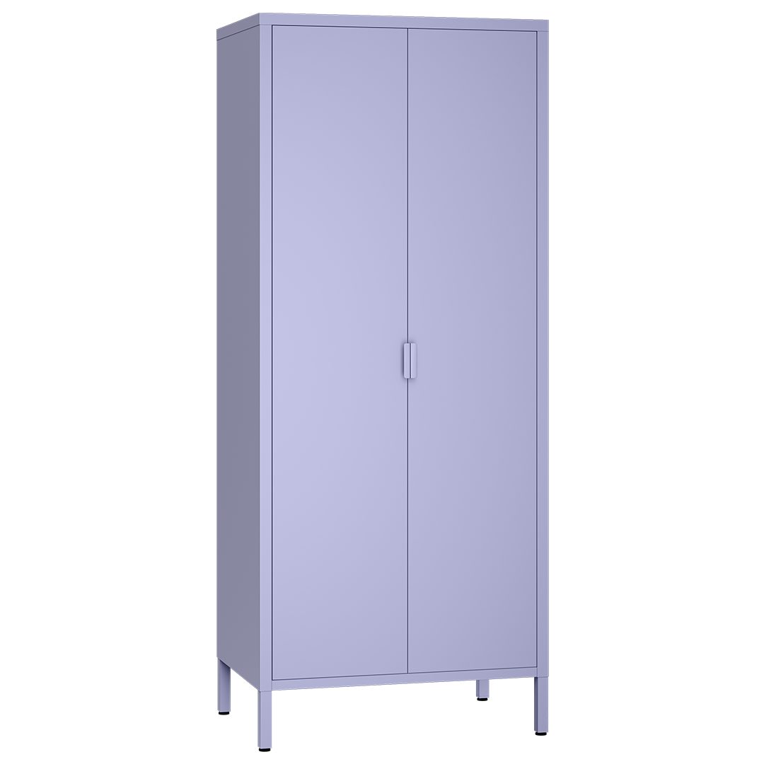 skølm Kleiderschrank Ituri aus Metall (Lila) Metallschrank mit 6 Fächern & 2 Kleiderstangen, 170x80x45 cm
