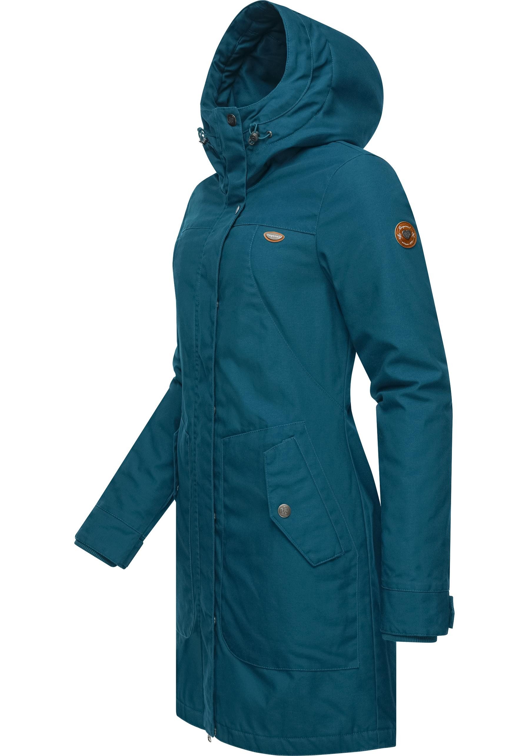 Ragwear Wintermantel Jannisa stylischer Damen Winterparka mit Kapuze