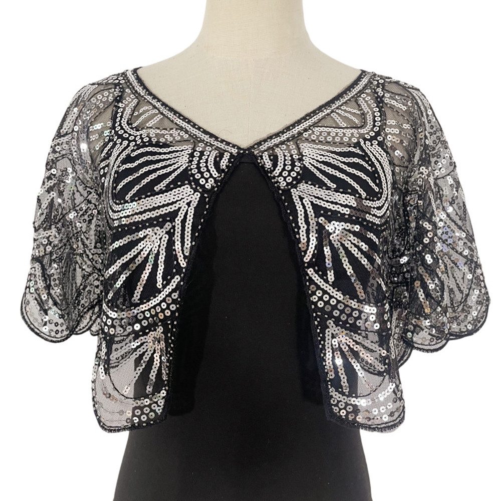 Zaewry Modeschal Retro Schal Umschlagtücher für Abendkleider Stola, für Hochzeit Party Gatsby Kostüm Accessoires