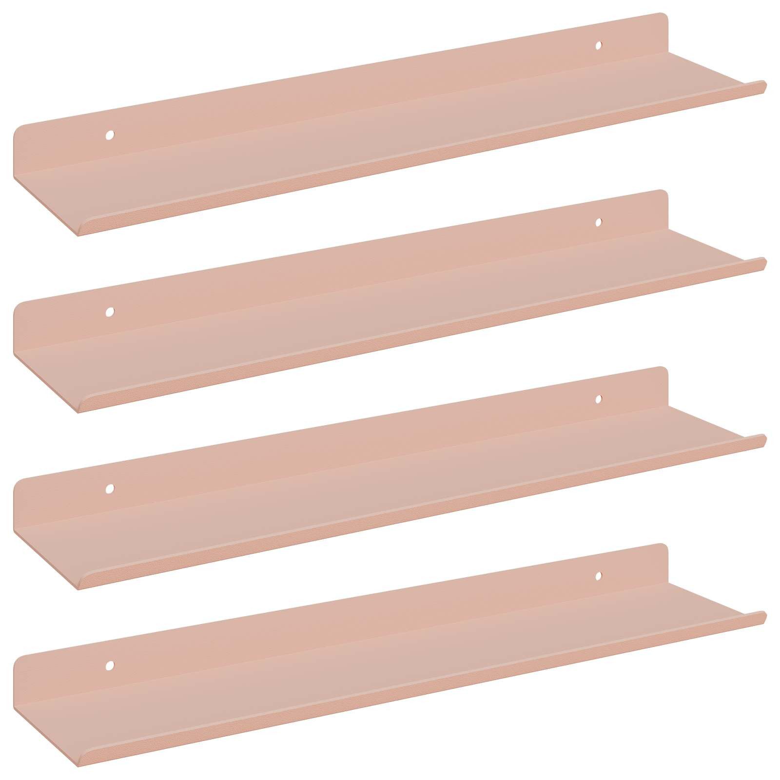 vidaXL Regal Schwebendes Regal 4 stk. Rosa 40 x 8,5 x 2,5 cm Stahl, 4-tlg.