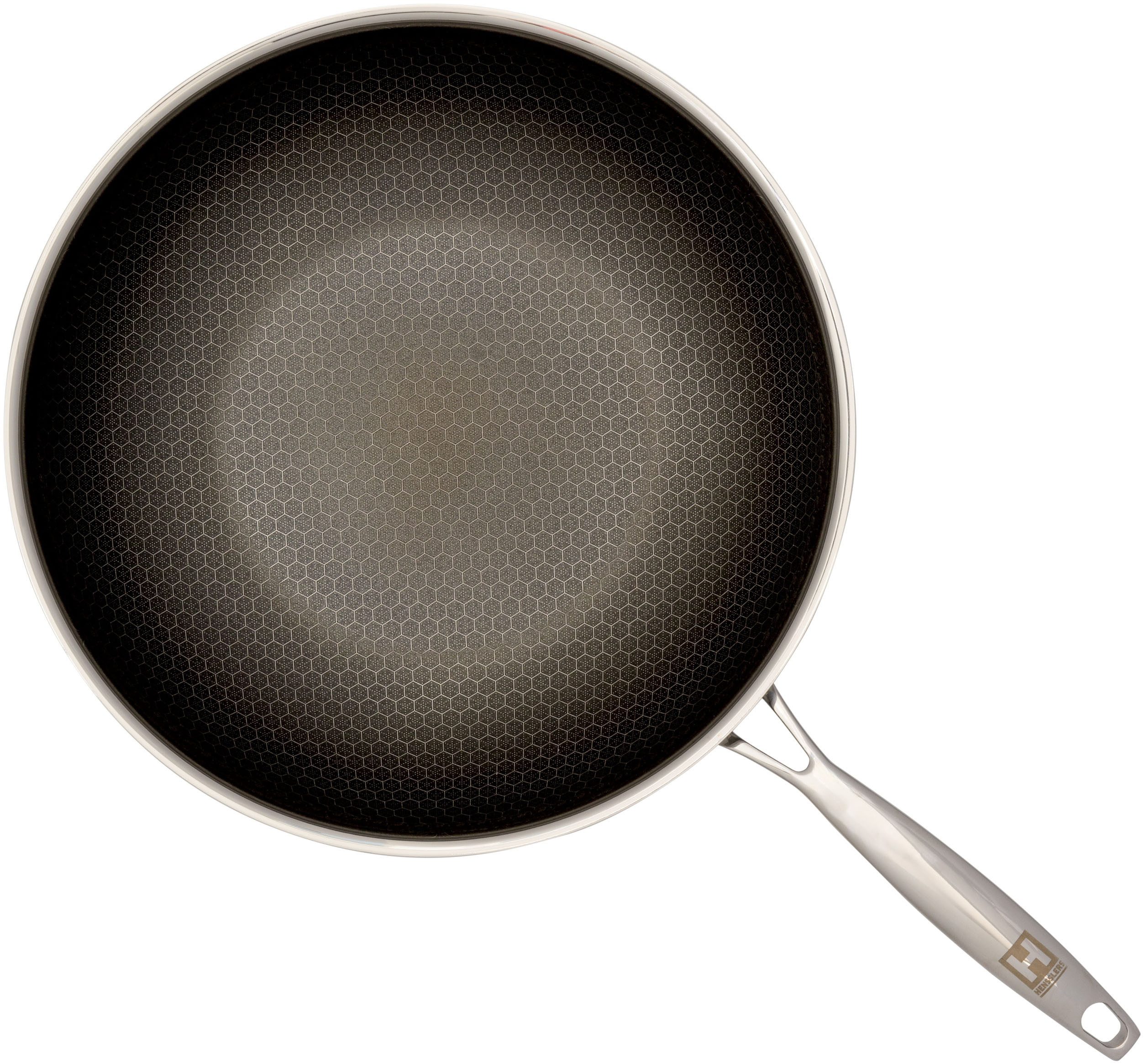 HENSSLERS Wok HENSSLERS Edelstahl Wok inkl. Glasdeckel, Ø 28 cm, Edelstahl (2-tlg), Wokpfanne für die asiatische Küche