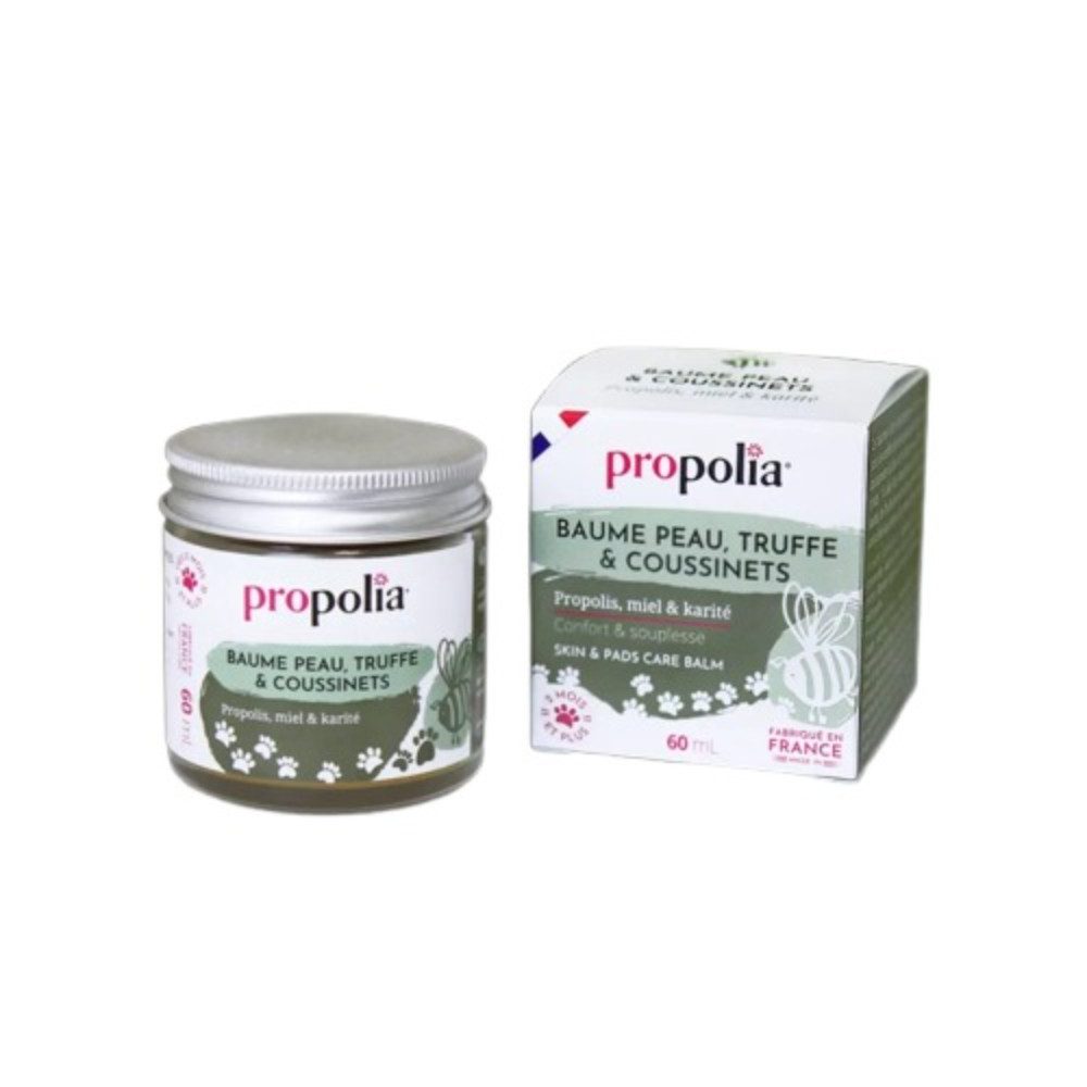 propolia Pfotenpflege Pfoten- und Nasenbalsam Hund Katze - Bio Propolis & Sheabutter Pflege, 60 ml, (1-St), Natürlicher Hautbalsam für Hunde Katzen - Pfoten, Nase & Hautpflege