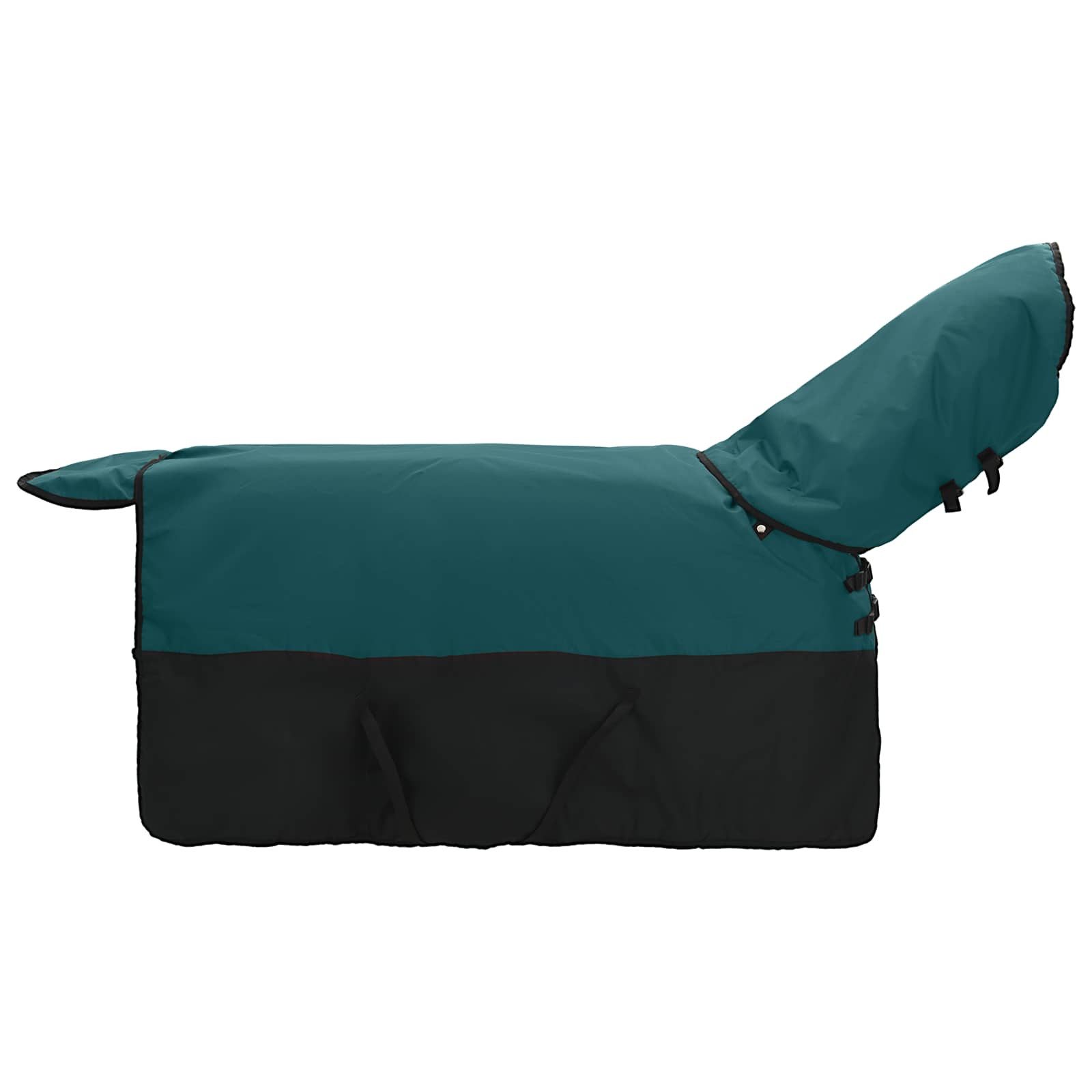 vidaXL Tierdecke Pferdedecke Dunkelgrün und Schwarz 155 cm Polyester