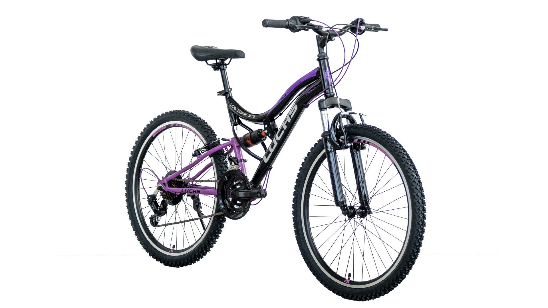 LUCHS Kinderfahrrad Aura Mountainbike 24" – Das perfekte Fahrrad für Mädchen, 21 Gang Shimano, Kettenschaltung, Mädchenfahrrad, Vollgefedert ab 10 Jahren & 145cm