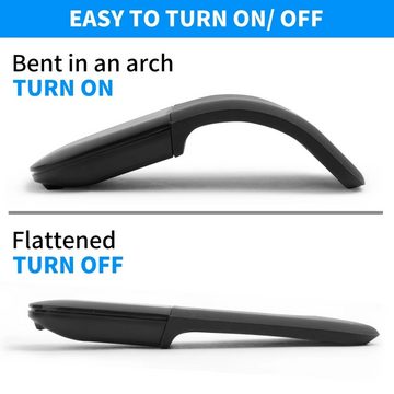 BlingBin Bluetooth Arc Touch Maus Oberfläche Drahtlose Ergonomische Mause Mäuse (2402 dpi, 3D Stille Laser Mäuse Für Laptop PC Windows)