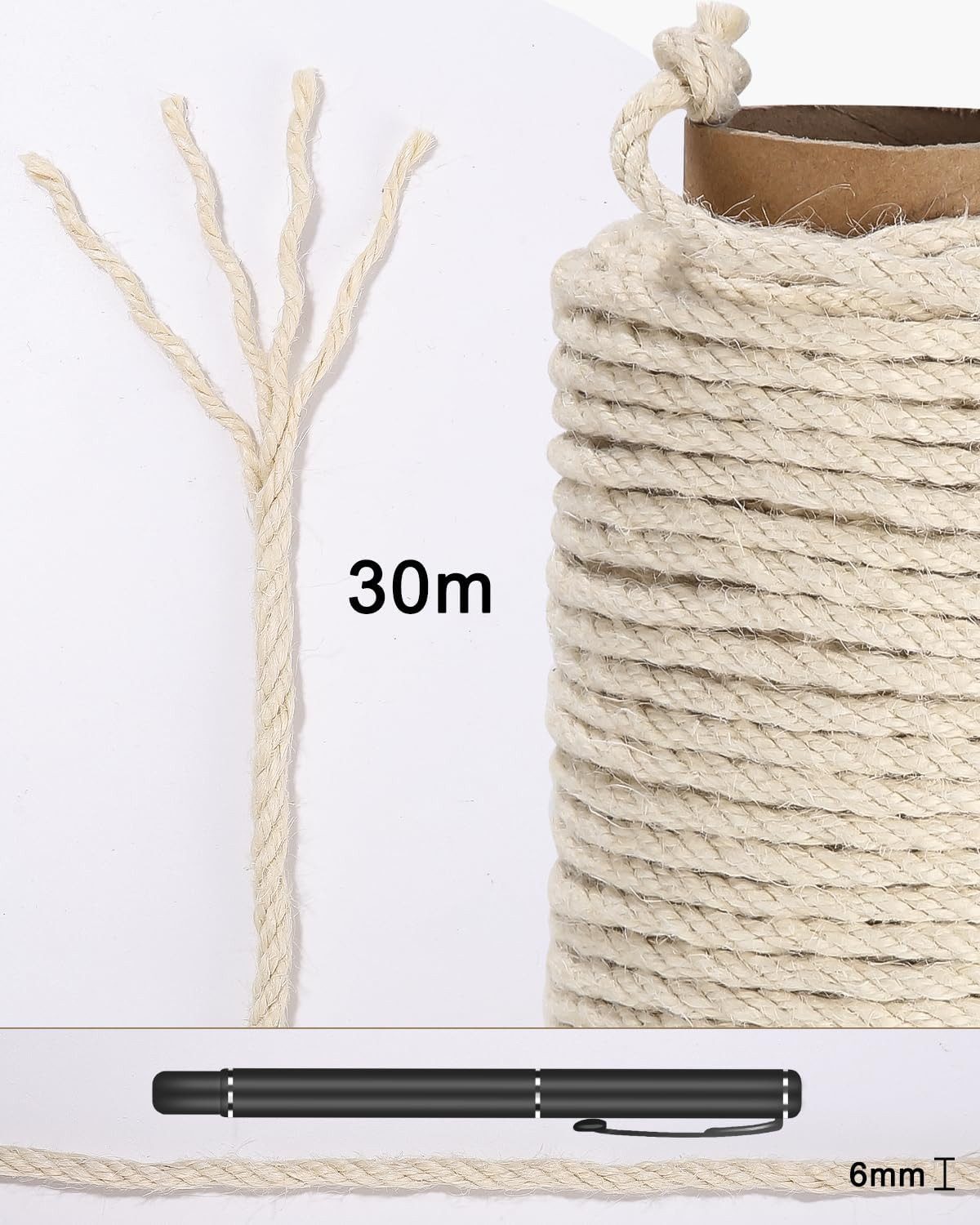 LEAZZLE Kratzbaum Seil 30m,Katzenbaumseil für Kratzbaum-Ersatz, günstig online kaufen