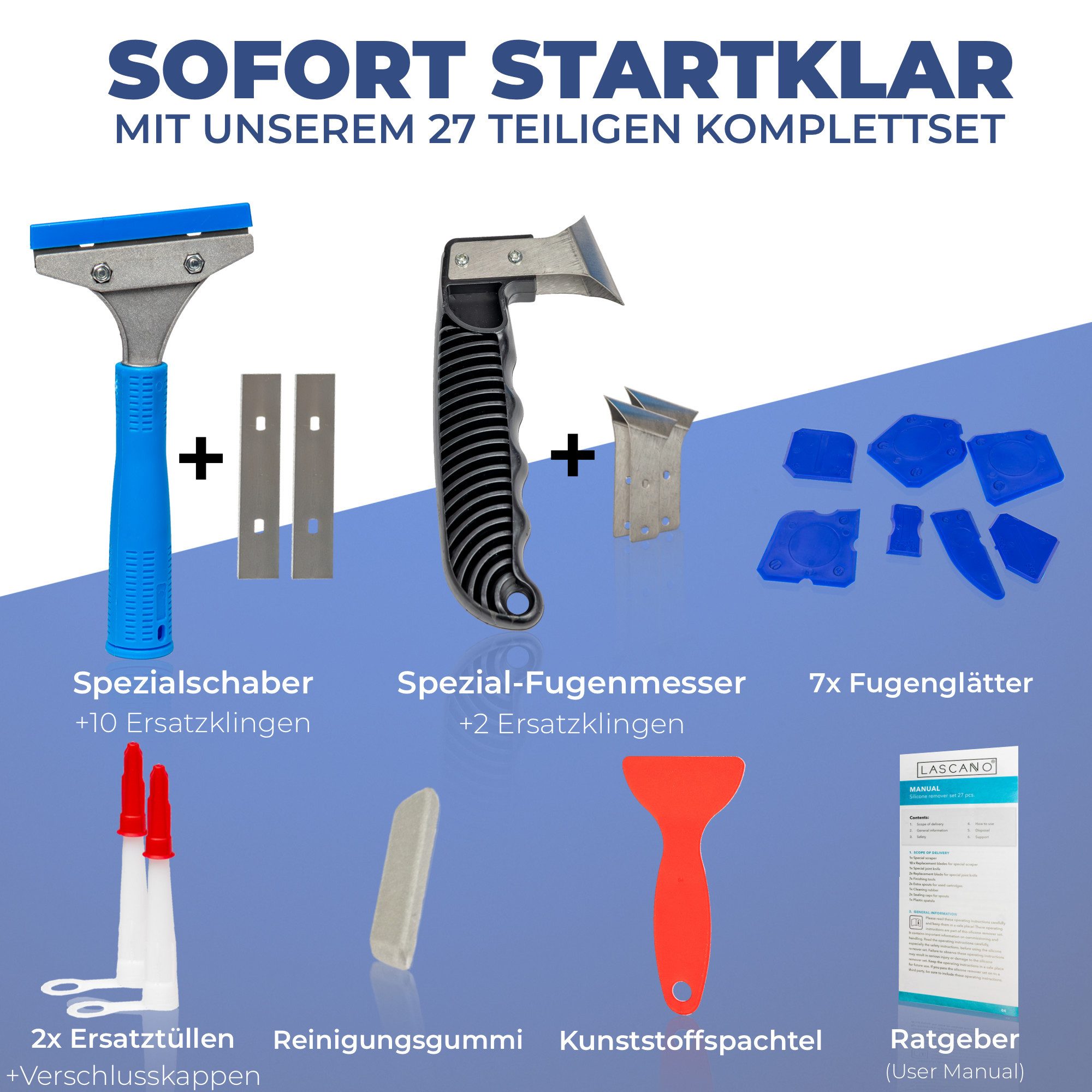 Lascano Multitool Silikonentferner Set, (27 teilig, 1 St), Werkzeug zur Ent günstig online kaufen