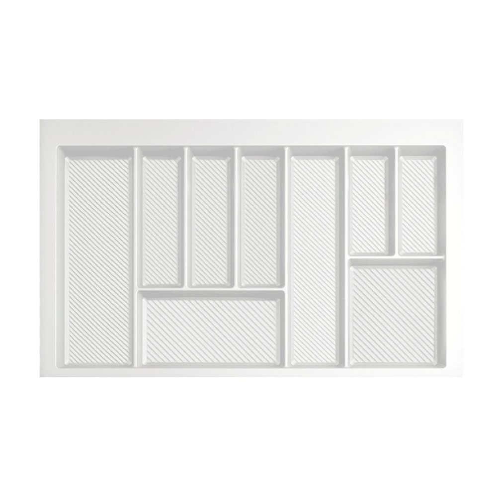 Prima-Online Besteckkasten Besteckkasten 80 cm Weiß Graphit Schubladeneinsa günstig online kaufen