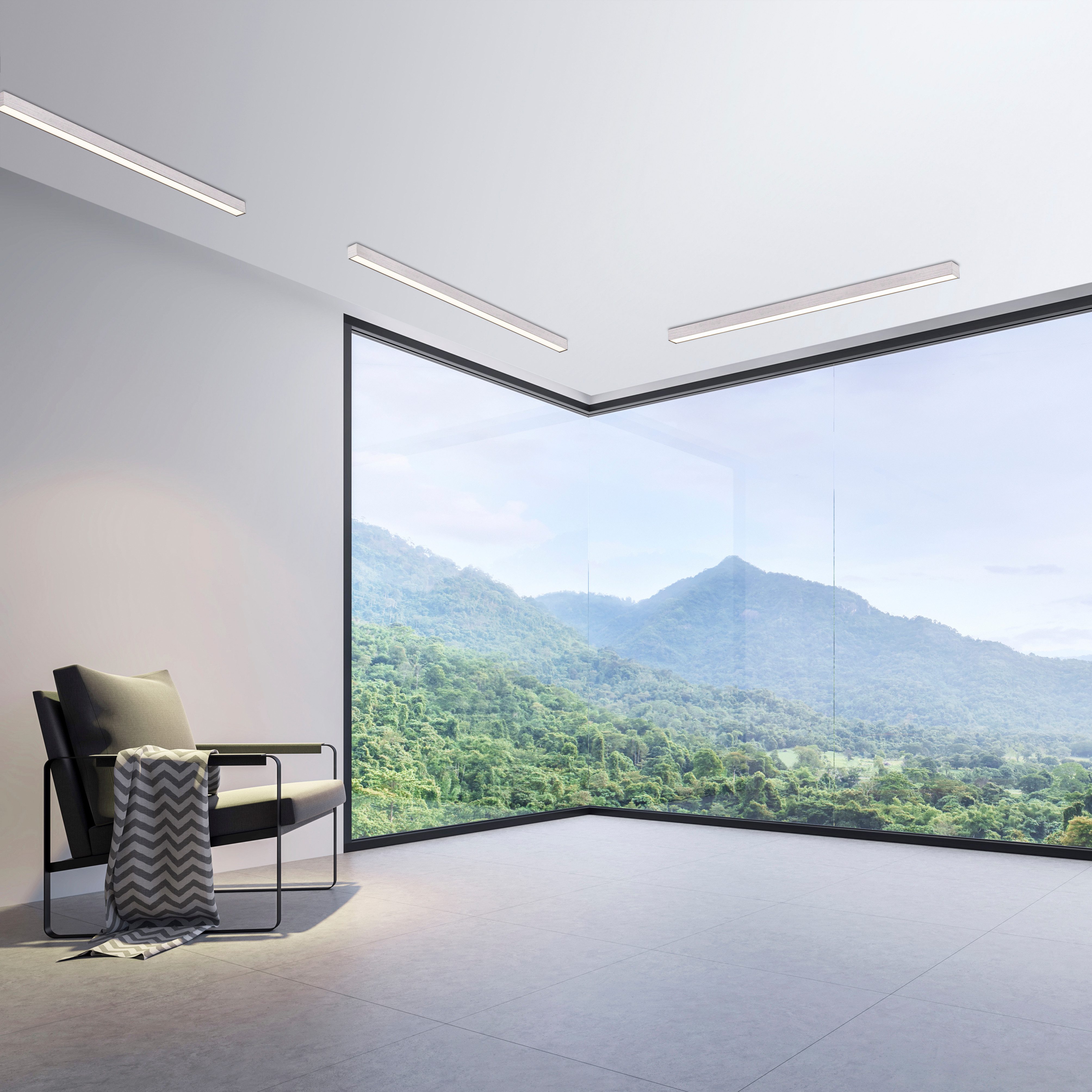 Neuhaus PURE LED Deckenleuchte PURE Lines Straight, CCT - über Fernbedienung, LED fest integriert, warmweiß - kaltweiß, Dimmbar über Fernbedienung, CCT, Memoryfunktion