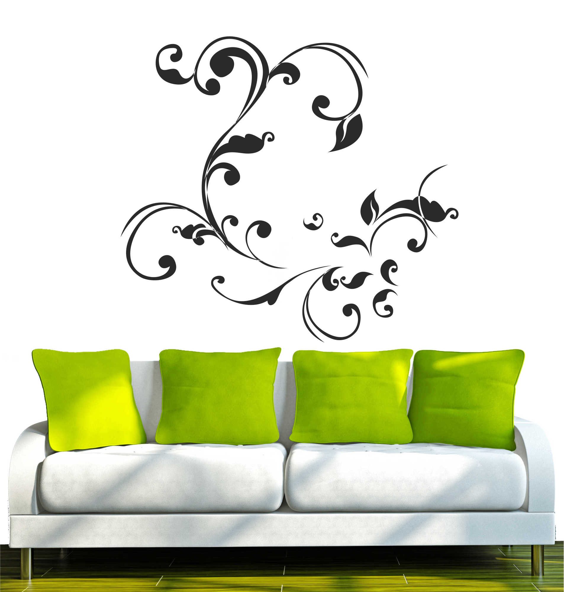 INDIGOS UG Wandtattoo Wandtattoo - Wandaufkleber - w329 Blatt Blätter Ranke Gewirr Pflanze
