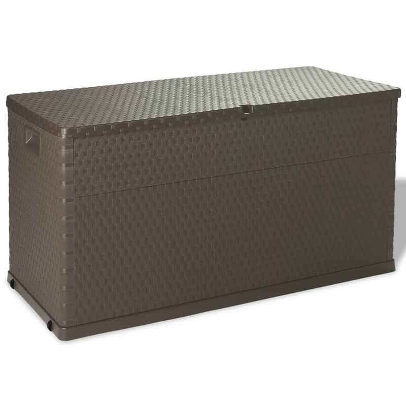 vidaXL Gartenbox Garten-Aufbewahrungsbox Braun 120x56x63 cm PP Rattan