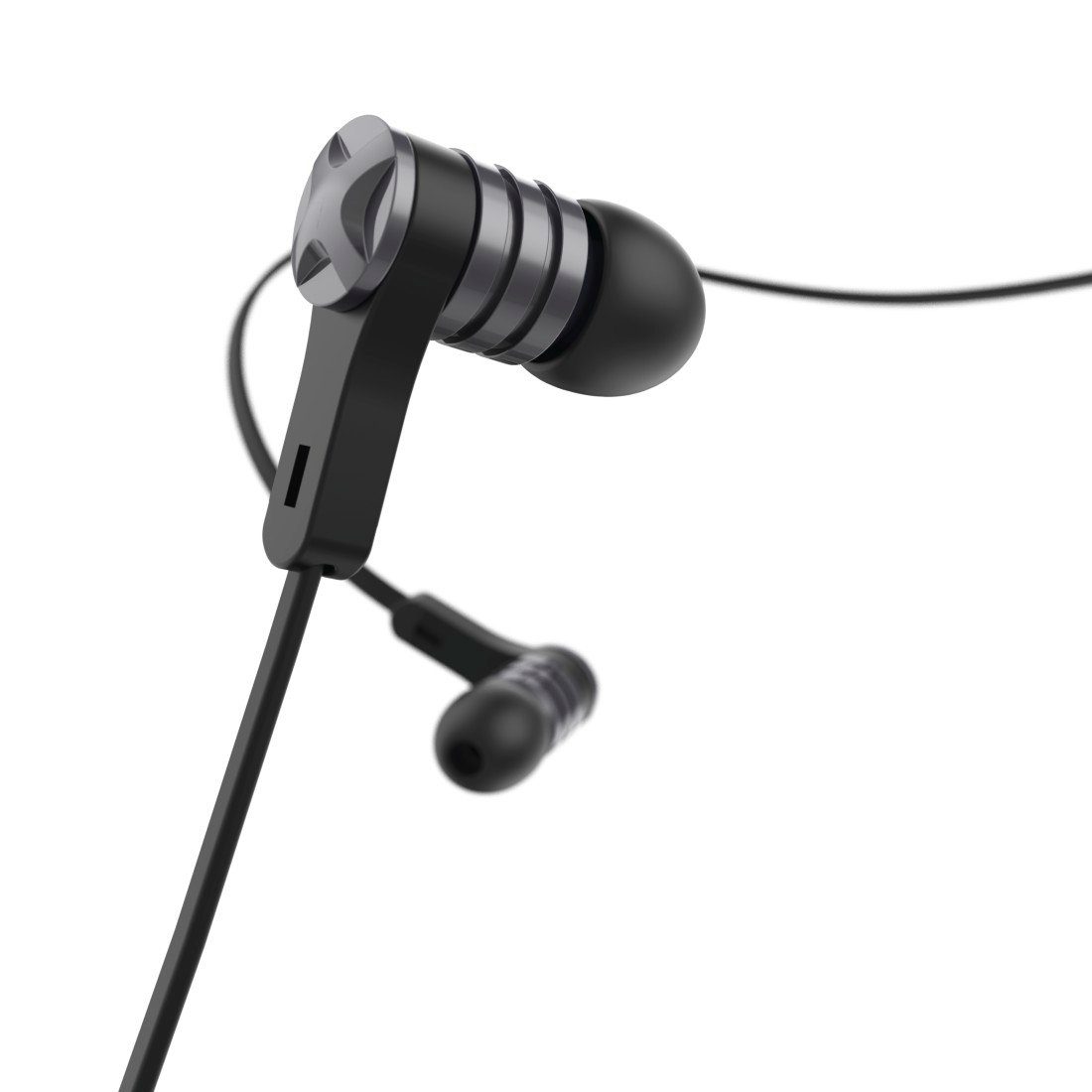 schwarz Hama "Intense", Mikrofon, Kopfhörer Flachbandkabel In-Ear, In-Ear-Kopfhörer
