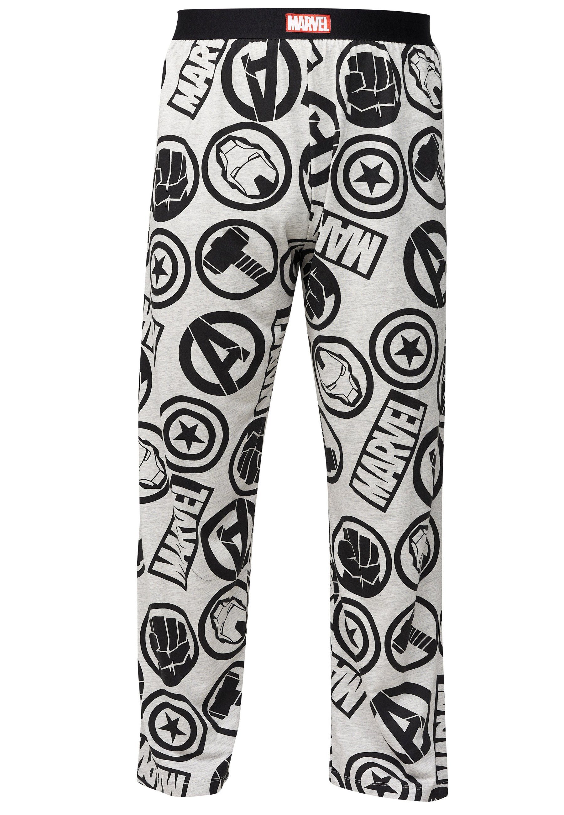 Recovered Pyjamahose GOTS Bio-Baumwolle Logos Marvel zertifizierte