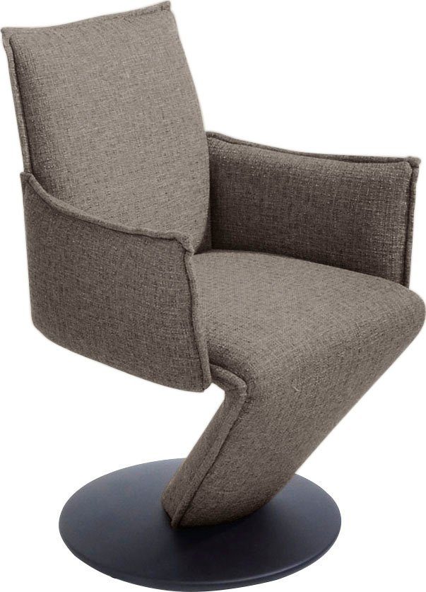 K+W Komfort & Wohnen Drehstuhl Drive, Sessel mit federnder Sitzschale, Drehteller in Metall schwarz Struktur