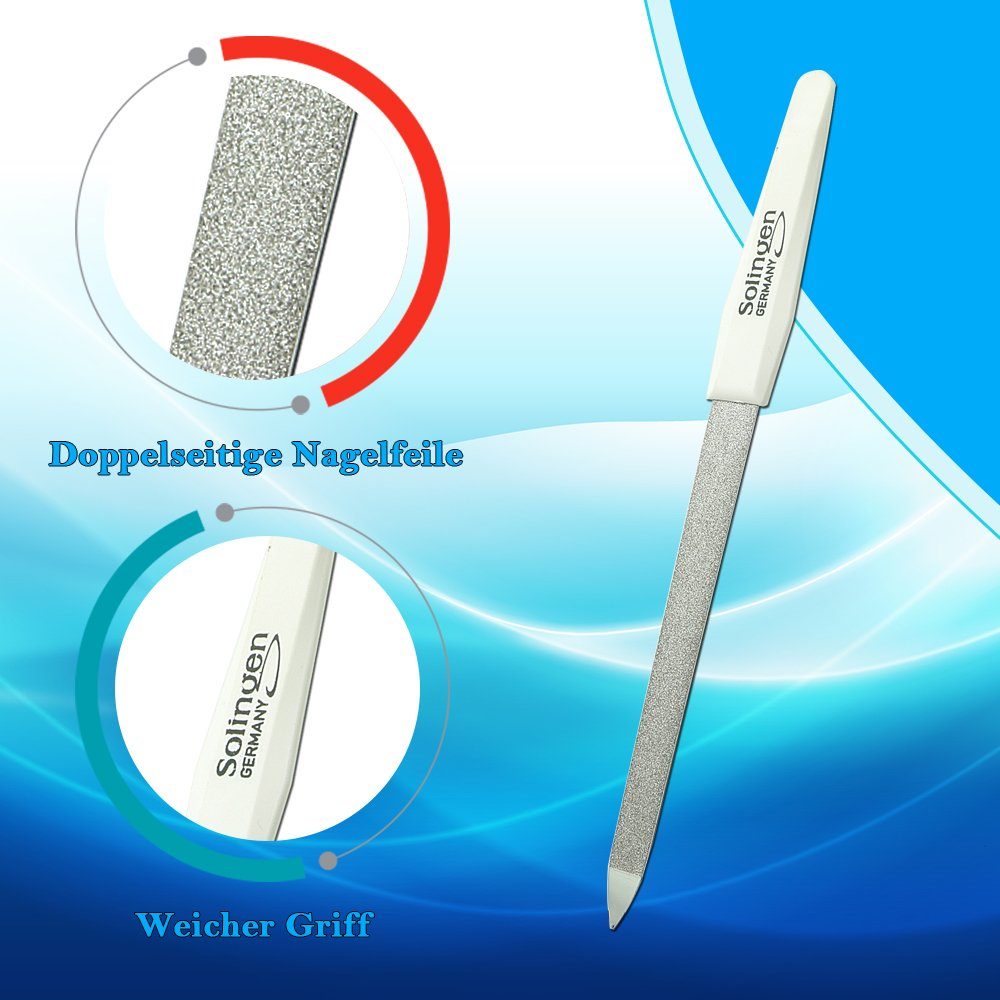 SMI Saphir-Nagelfeile 5 Saphirnagelfeile Solingen Saphir Nagelfeilen Fingernägel Fußnägel, doppelseitig fein und grob